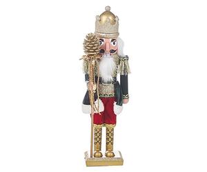 URBNLIVING Traditional Christmas Nutcracker Soldier Statue Figurine, 38-82cm Decorative Xmas Ornament on Wooden Stand, Available in 3 Sizes (38cm)