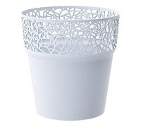 URBNLIVING Tree Mini Plastic Quality Flower Plant Garden Indoor Outdoor Herb Planter Pots Modern Set (White, 1)