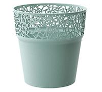 URBNLIVING Tree Mini Plastic Quality Flower Plant Garden Indoor Outdoor Herb Planter Pots Modern Set (Green, 1)