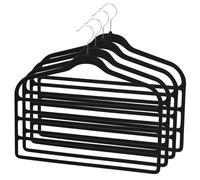 URBNLIVING Velvet Trouser Hangers - Non-Slip Space-Saving Wardrobe Organisers for Pants, Trousers & Clothing (Black, Set of 4)