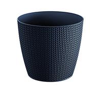 URBNLIVING Wheaty Mini Plastic Flower Plant Garden Indoor Outdoor Planter Herb Pots Modern (Black, 160mm)