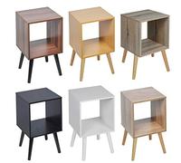 URBNLIVING White Cube Bookcase With Pine Scandinavian Legs