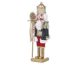 URBNLIVING Wooden Look Christmas Nutcracker Soldier Xmas Traditional Ornament Assorted Sizes (38cm, Green Tree)