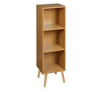 URBNLIVING Wooden Storage 3 Tier Bookcase Scandinavian Style Legs Unit (Beech Bookcase, Beech Legs)