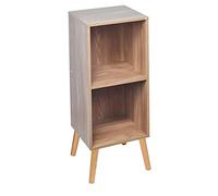 URBNLIVING Wooden Storage Cube Bookcase Scandinavian Style Legs Unit (Oak Bookcase, Beech Legs)