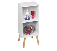 URBNLIVING Wooden Storage Cube Bookcase Scandinavian Style Legs Unit (White Bookcase, Beech Legs)