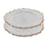 URBNLVING Clear Flower Charger Plates | Silver & Gold Wedding Table Underplates | Decorative Dining Charger Set - 6 - Gold