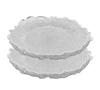 URBNLVING Clear Flower Charger Plates | Silver & Gold Wedding Table Underplates | Decorative Dining Charger Set - 12 - Silver