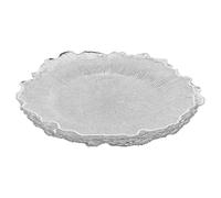 URBNLVING Clear Flower Charger Plates | Silver & Gold Wedding Table Underplates | Decorative Dining Charger Set - 12 - Silver