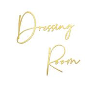 Urbraneco Gold Dressing Room Sign - Vintage Iron Wall Hanging for Dressing Room Decor, Y2K Aesthetic Girl Bedroom Accent, Boudoir & Home Décor Plaque, 9 x 9 Inches