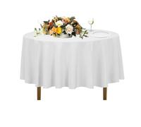 Urby 72'' White Round Tablecloth for 2-3ft Round Cocktail Table or Coffee Table, Mantel Redondo Para Mesa De 4 Sillas, Ideal for Party, Wedding, Banquet and Events.