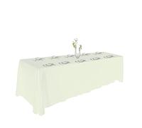 Urby Ivory Tablecloth for 8ft+ Rectangle Tables That Seats 8-10 Person, Manteles de Mesa De Tela para Fiestas de 8-10 Sillas, Machine Washable Reusable Polyester Table Cloths