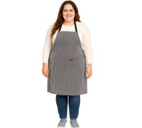 Urby Kitchen Cooking Aprons for Women with Pockets Plus Size, Ideal For XL XXL or Waist W38+. Extra Large and Long Also Fits Big and Tall Men, or Use As Full Coverage Apron. (Black White)