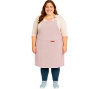 Urby Kitchen Cooking Aprons for Women with Pockets Plus Size, Ideal For XL XXL or Waist W38+. Extra Large and Long Also Fits Big and Tall Men, or Use As Full Coverage Apron. (Red White)