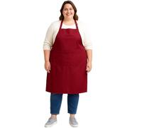 Urby Kitchen Cooking Aprons for Women with Pockets Plus Size, Ideal For XL XXL or Waist W38+. Extra Large and Long Also Fits Big and Tall Men, or Use As Full Coverage Apron.(Burgundy)