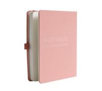 Urby Left Handed Journal w. Leather Cover. The Lefty Stuff Series. College Ruled Left Handed Notebooks, 200 Pages, 80GSM Premium Paper. US Half Letter Size. 8.25x5.5in. Light Pink