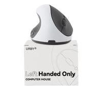 Urby Left Handed Mouse Wireless, Ergonomic, Vertical. Also As Left Handed Gaming Mouse. Compatible with Windows/macOS, Laptop, PC. [Type C & USB] [Battery Included, upgraded 2024] White