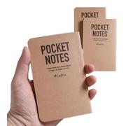 Urby Left Handed Notebooks Field Pocket Note Size, 5.5'' X 3.5'', The Lefty Stuff Series, 80GSM w. Paperback Cover, 72 Pages. 3pk of dotted Pocket Book
