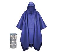 Urby Plus Size Adult Rain Poncho with Hood, Poncho Para Lluvia, Tactical Ponchos Adult For Camping, Hiking, Travel, Outdoors, Blue, Large-XX-Large