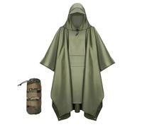 Urby Plus Size Adult Rain Poncho with Hood, Poncho Para Lluvia, Tactical Ponchos Adult For Camping, Hiking, Travel, Outdoors, Dark Green, Large-XX-Large