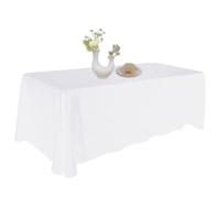 Urby White Tablecloth for 6-8ft Rectangle Tables That Seats 6-8 Person, Manteles de Mesa De Tela para Fiestas de 6-8 Sillas, Machine Washable Reusable Polyester Table Cloths