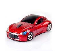 UrChoiceLtd 2.4GHz Wireless Sports Car Mouse Optical Ergonomic Design with Nano USB Receiver 10 Meter Range 3D 1600DPI For Laptops and PCs (Red)