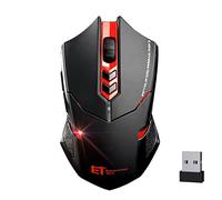 UrChoiceLtd® 2016 ET TECH X-08 2.4GHz 8D 2000DPI RED Wireless 6 Buttons Usb Optical Gaming Mouse Mice for Mac PC Laptop Desktop Notebook (Red)
