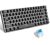 UrChoiceLtd AK33 Mechanical Gaming Keyboard with USB Port, LED Backlight, Anti-Ghosting Function, Blue or Black Keys, Suitable for Office