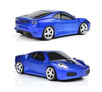 UrChoiceLtd F430 Wireless Mouse, 2.4GHz Mouse 3D 1600DPI Sports Racing Car Shape Optical Usb Cordless Gaming Mouse with Headlight and Tail Light-Up (Dark Blue)