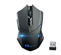 UrChoiceLtd® Wireless Mouse, ET TECH X-08 USB 7-Button Professional Gaming Mouse, Optical, Adjustable 500/1000/1500/2000 DPI for PC, Laptop, Desktop, Notebook (Black)