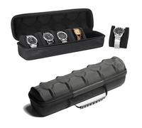 URCHUZE 5 Slots Watch Case for Men,Watch Travel Case,Hard portable Watch Roll Travel Case - Storage Organizer and Display fit large &small watches