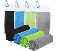 URCHUZE Cooling Towel Set, 101.6 x 30.5 cm, 4-Pack, Sports Sweat Towel for Neck and Forehead, Ice Cold Comfort