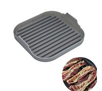 URCHUZE Microwave Bacon Crisper - Food Grade Silicone Cooker for Microwave Ovens - Silicone Bacon Tray (Gray)