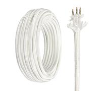 URCIANOW 0.75mm 3 core Mica Cable 10M High Temp Wire Insulated 500 Degrees Celsius High Temperature Braided Wire Cable White