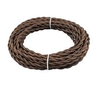 URCIANOW 10m Brown Vintage Fabric Lamp Wire 18AWG, Copper 2x0.8mm², Safe & Durable for Lighting Projects