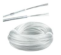 URCIANOW 15Meters 28AWG 2 Core Transparent Cable 0.7A Low Current Highly Transparent PVC Clear Cable without sheath Outer Diameter 1.6 * 3.2mm For Small DIY Electronic Projects LED Light Strips