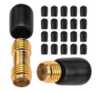 URCIANOW 20pcs Rubber Dust Plug SMA Female Adapter Round Rubber End Caps Dust Cover Black Protectors Assortment Kit