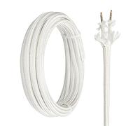 URCIANOW 5M 0.75mm 2 core Mica Cable High Temp Wire Insulated 500 Degrees Celsius High Temperature Braided Wire Cable White