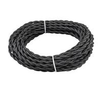 URCIANOW Black Braided Cable 10M 2x0.75mm Twisted Fabric Electrical Wire 18Gauge Vintage Braided light Flex Cable for DIY Lamps Industrial Pendant Lights Appliances