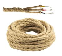 URCIANOW Vintage Cable 10Metres Antique Style 0.75mm 3 Core Twisted Electrical Cable 8A 18Gauge Lighting Wire with Earth Wire for Edwardian Lamps Chandelier DIY Electrical Wire