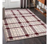 Urco Check Tartan Rug Cream/red