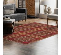 Urco Tartan Check Rug Brown