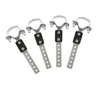 Urcollections 4 Pack Universal Exhaust Hanger for 2.25" Pipe Heavy Duty Zinc Coated Steel 6 Hole Vibration Absorbing Strap Bolt-On for Car Truck Generator