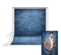 UrcTepics 8×10ft Dark Blue Abstract Fabric Backdrop. School Headshot, Senior Portrait, Yearbook Background. Professional Studio Photography.