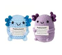 URDAKBX 2 PCS Positive Axolotl Gifts, Mini Funny Crochet Axolotl, Unique Birthday Gift for Women, Friends, Adults