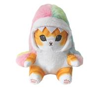 URDAKBX 8inch Shark Cat PlushToy, Cute Fried Shrimp Shark Kitty Doll Stuffed Animals Plush, Kawaii Cat Plush Pillow Birthday for Kids Boys Girls (Pink)