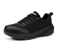 URDAR Steel Toe Shoes for Men Comfortable Work Shoes Lightweight Safety Shoes Work Utility Shoes Tennis Shoes for Men Construction Shoes Sneakers, Black, 7 UK