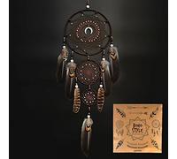Urdeoms Large Dream Catchers for Bedroom Adult Brown Boho Dream Catcher Wall Decor with Turquoise Hanging Ornament Teen Dorm Room Decor Festival Gift (NO.9)