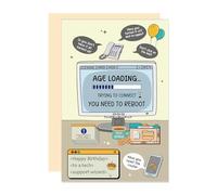 Ure Tenk Computer IT Nerd Birthday Card, Unique Happy Birthday Card for Web Programming Developer, Funny HBD Gift for Tech Phone Support Geek