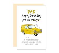 Ure Tenk Funny Dad Birthday Card, Happy Birthday You Old Banger, Hilarious Bday Gift for Husband Father in Law, Daddy 40th 50th 60th 70th HBD Card